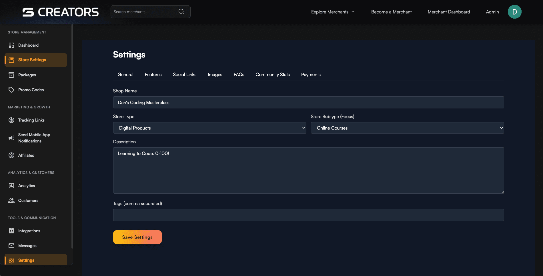 Set up your Store